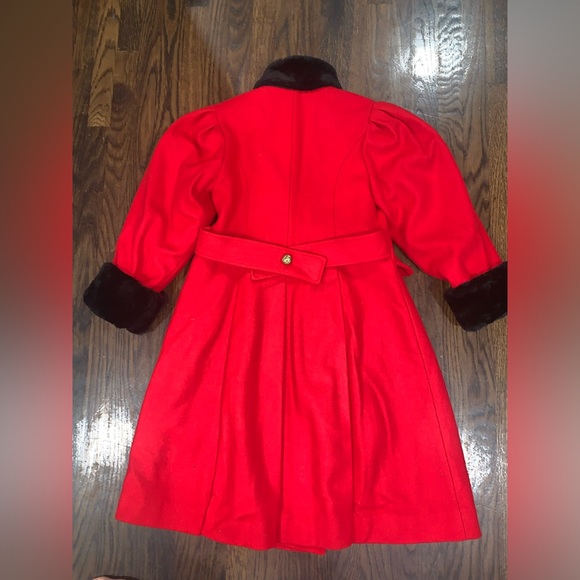 Rothschild Kids Red Wool Coat Brass Buttons 8 - Picture 5 of 5